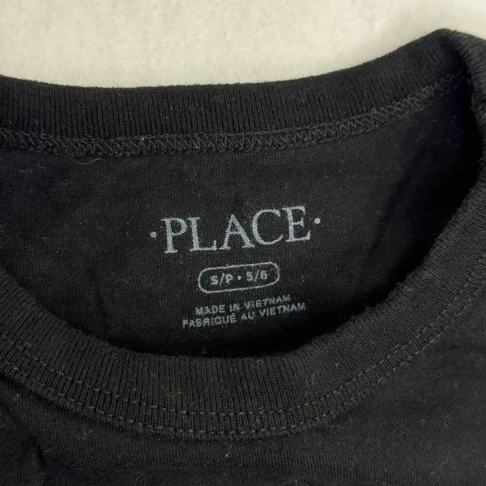 Children’s Place Dad Son Team Graphic T Shirt Size Small 5/6 Black & Gold Cotton